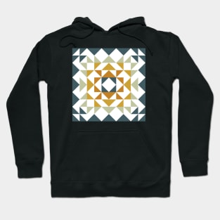 Geometric Quilt Shapes | Earthy Teal Hoodie